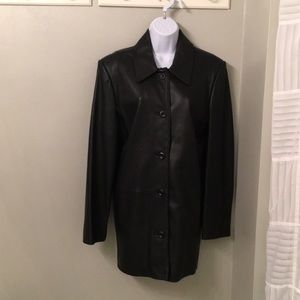 Long lambskin leather coat